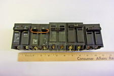 Miscellanies lot of 5 double pole breakers one 15, one 25, one 30,  two 40 amps