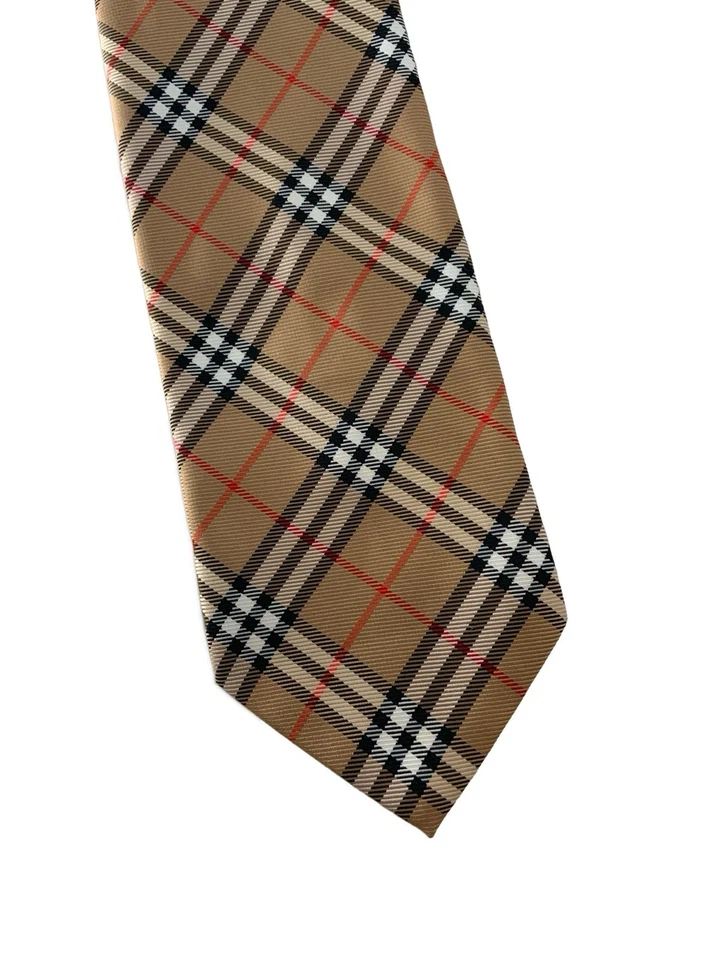 Corbata para hombre Burberry London beige a cuadros Nova 100 % seda hecha en Italia YGI X5-36 Foto 3 de 4