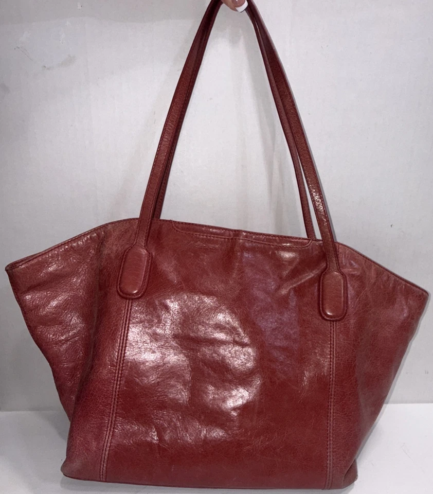 Vintage Hobo International Patti Tote Leather Faded Red Old Money Minimalist Bag - Image 3 of 4