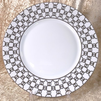 Hermes Paris Dinner Plate Fil d'Argent Set of 2 Porcelain