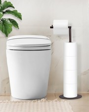 Toilet Paper Holder Stand, Free Standing Toilet Paper Roll Holder for 4 Spare Ro