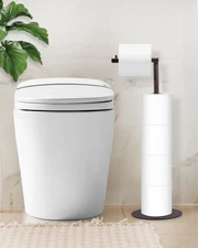 Toilet Paper Holder Stand, Free Standing Toilet Paper Roll Holder for 4 Spare Ro