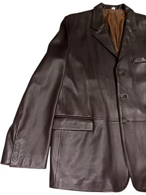50L Marshall Fields Lambskin Lamb Leather Blazer Coat Jacket