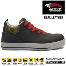 MENS LEATHER SAFETY STEEL TOE CAP WALKING HIKING WORK ANKLE BOOTS SHOES TRAINERS