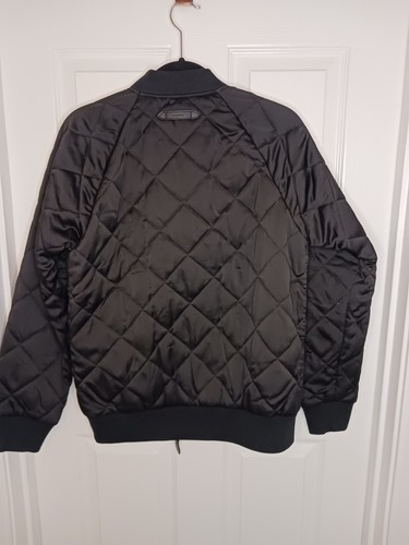 Coach Black Quilted Bomber Jacket w/ Leopard Lining F54128 Size Med Lrg - Picture 11 of 12