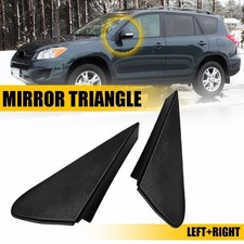US Side Pair Mirror Black Bezel Corner Triangle Covers For Toyota RAV4 2009-2012