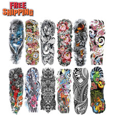 12 Sheets Full Arm Sleeve Temporary Tattoos for Men Women Japanese Style, Reali