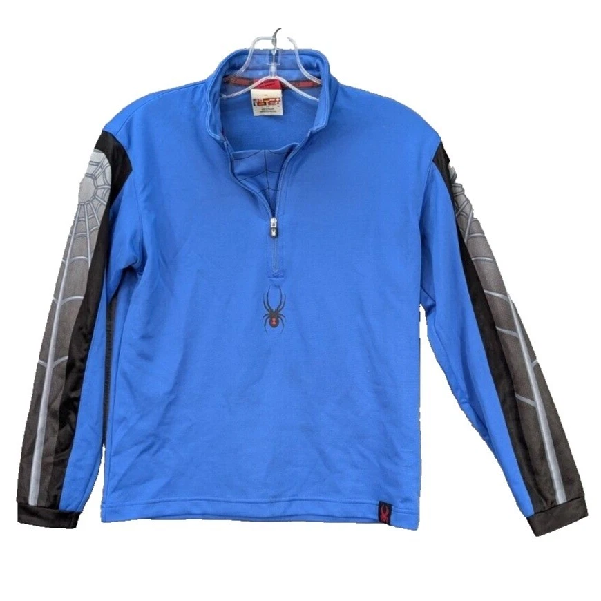Spyder Core Suéter Niños Talla L Azul Gris 1/4 Cremallera Pullover Sudadera Exterior Foto 2 de 4