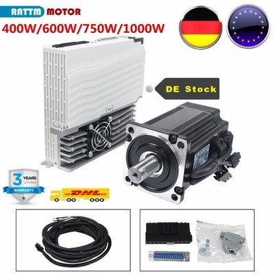 【DE】 400W 600W 750W 1000W 1KW AC Servo Motor CNC Treiber Steuerung Kit 3000rpm