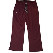 FIGS Technical Collection Women Burgundy Maroon Scrub Pants Straight Leg MP