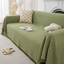 Large Cotton Fringed Throws for Sofas Settee Bedspread Bed Covers Blankets New