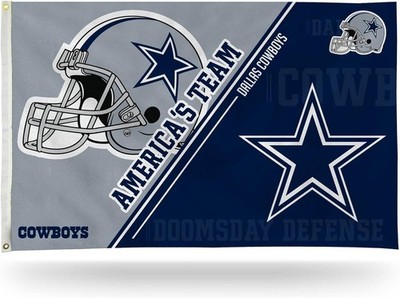 Dallas Cowboys 3x5 Feet Flag Banner, Split Design, Metal Grommets, Single Sided,