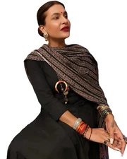 GoSriKi Women's Rayon Viscose Anarkali Solid Kurta with Pant & Dupatta