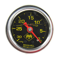 Marshall Vacuum Gauge MNS030VC; 0-30 in. HG 1-1/2 in. Liquid Filled Black/Yellow