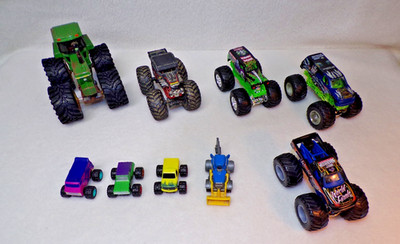 Hot Wheels,Lot, Ertle,Jazwares,Matchbox,all 4X4 Big Tires 9 total.