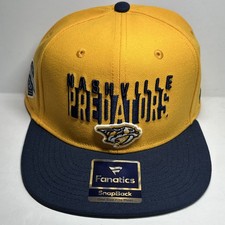 Nashville Predators NHL Fanatics Flat Brim Snapback Hat Yellow Adjustable NWT