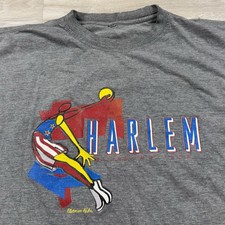 Vintage 90s Platinum Fubu Harlem Globetrotters Grey T-Shirt Grunge Hiphop Men XL