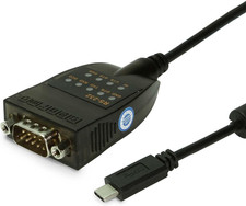 USB C to RS232 Serial Adapter FTDI Chip LED Indicators High Speed Data Transfer