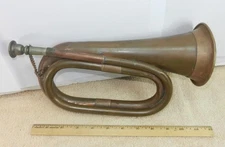 Vtg Copper Bugle Military - Scout - Cavalry British Army Repro Music Instrument