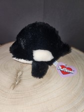 Vintage 1997 MJC Swibco Puffkins Toby the Orca 4" Plush Toy Tag
