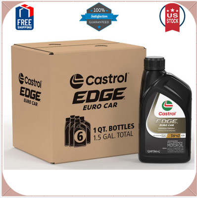 Edge Euro 5W-40 A3/B4 Advanced Full Synthetic Motor Oil, 1 Quart, Pack of 6