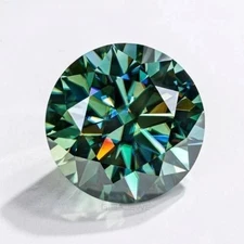 5 Carat Round Cut Lab Grown Loose CVD Diamond Natural Green Color VVS1 Certified