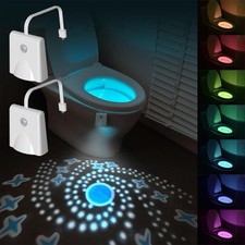 Toilet Light Motion Sensor LED Night Light - 8 Color Changing Washroom Lamp