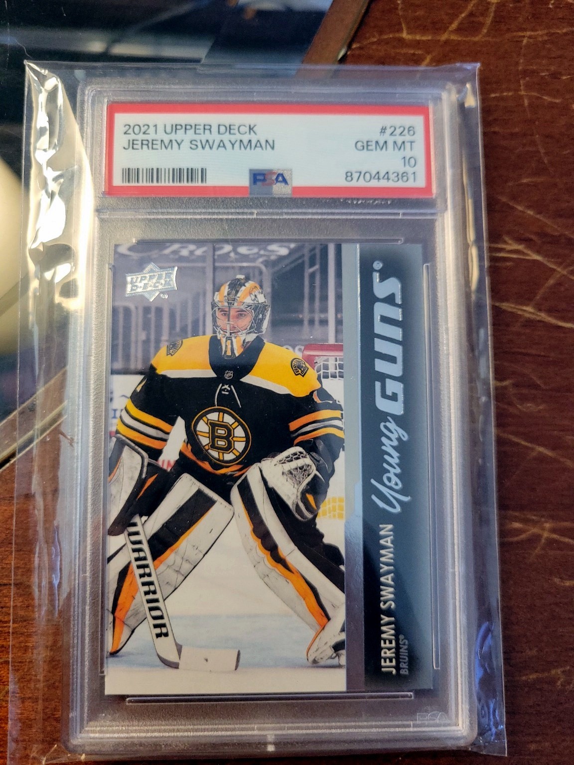 2021-22 Upper Deck Jeremy Swayman Young Guns #226 RC PSA 10 Gem Mint