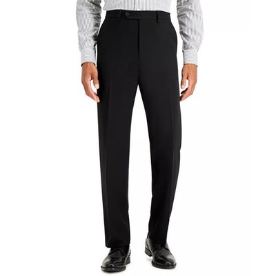 Nautica Men's Black Modern-Fit Bi-Stretch Classic Suit Dress Pants Size W36 L33