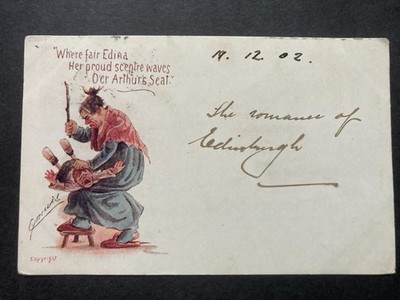 Ein Kind bekommt einen Prügel Vintage Cynicus Postkarte U12