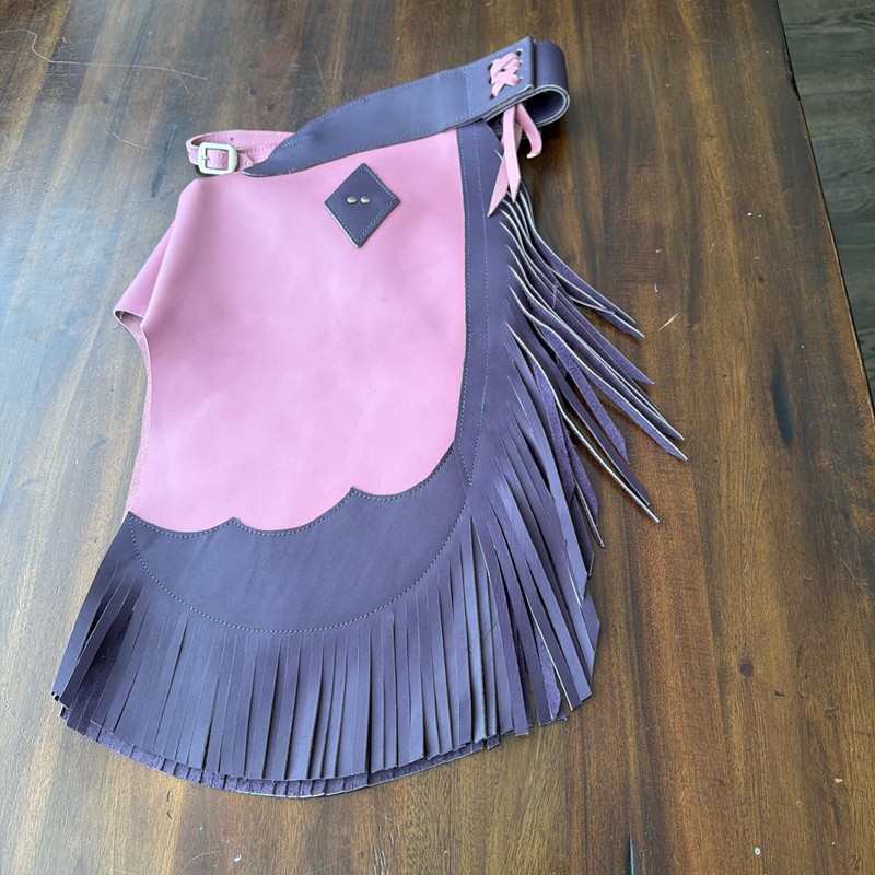 Custom Made Leather Kid's Chinks/Pink/Purple Kid's Chaps/Made in USA