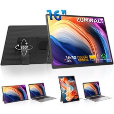 Portable Monitor, 16 Inch 1200P FHD Laptop Screen Extender Dual Monitor, 360 ...