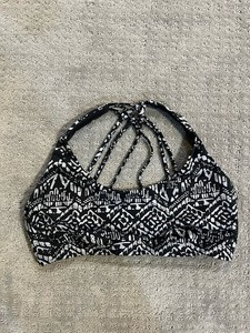 Victoria Secret Sport Women’s Bra Black Gray Athletic Workout Large