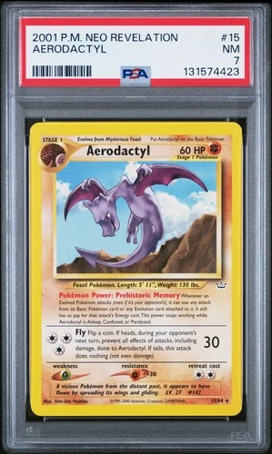 2001 POKEMON NEO REVELATION #15 AERODACTYL PSA 7