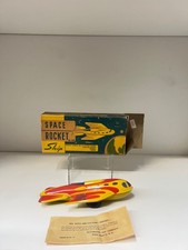 Rare Vintage SPACE ROCKET SHIP Friction No 306 TIN TOY 1940s original box USA