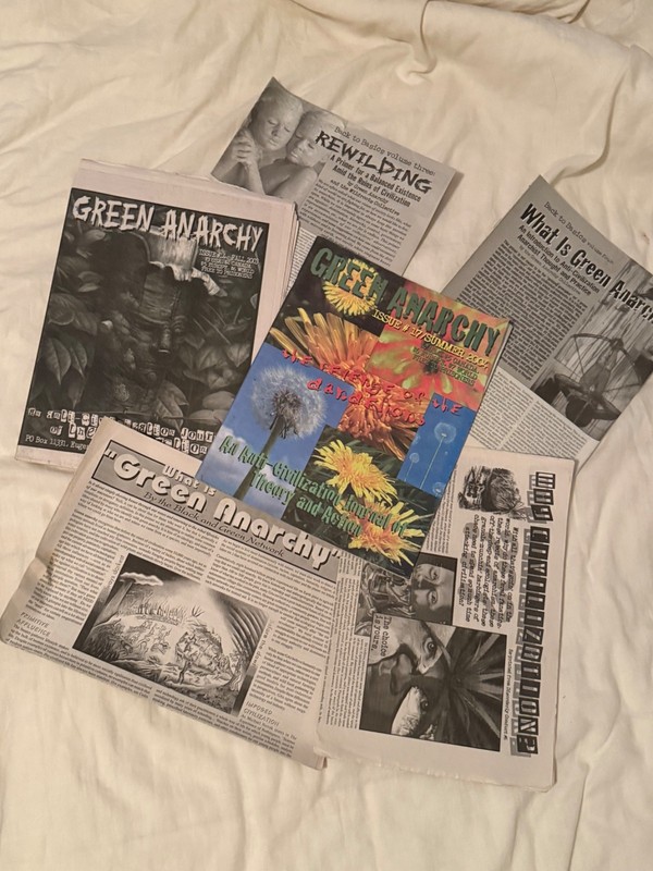 Lot green anarchy zines primitivism Zerzan Derrick Jensen