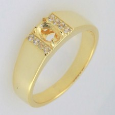 Men's Sterling Silver Semi Mount Ring Setting Oval OV 7X5mm