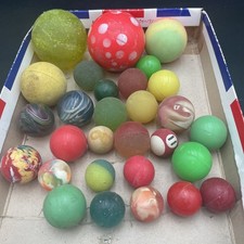 LOT of 29 Vintage Super Balls Bouncy Rubber Assorted Colors, Sizes,  Designs