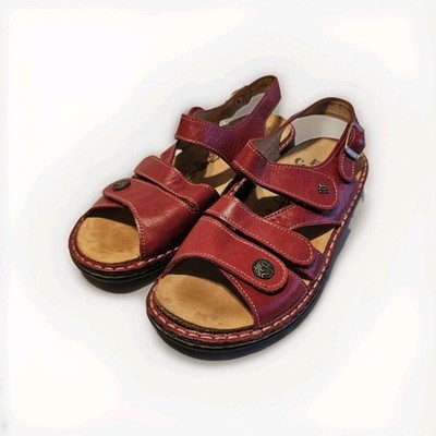 Women's 7 1/2 SIZE 7.5 D Finn Comfort Gomera Soft Opera Nubuck RED SANDAL