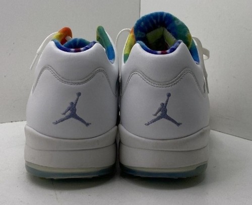Jordan 5 Retro Low Golf Shoes Mens Size 16 Tie Dye Peace Love Graphic Cleats - Picture 5 of 8
