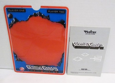VECTREX ARCADE SYSTEM 1982 ORIGINAL OVERLAY & MANUAL 4 COSMIC CHASM VIDEO GAME 
