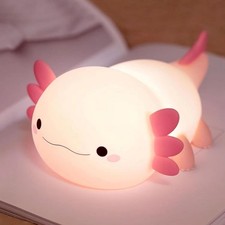 Night Light for Kids,Cute Purple Axolotl Lamp LED Nightlight Soft Silicone NEW