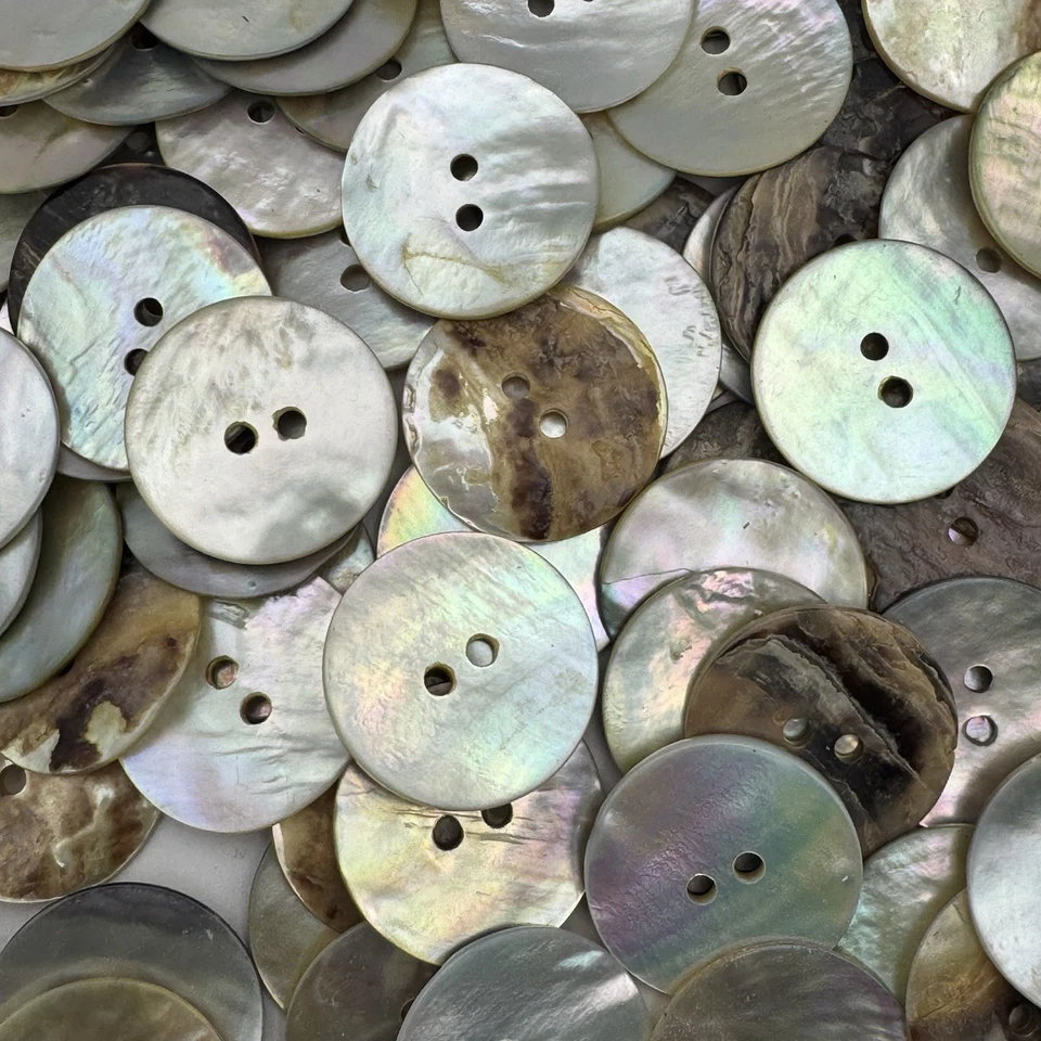 Natural/Rainbow/Iridescent MOP/Mother Of Pearl Shell Button 22.5mm 7/8" 2hole - Image 2 of 3