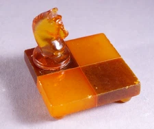 amber chess board USSR, chess piece horse  (№09)