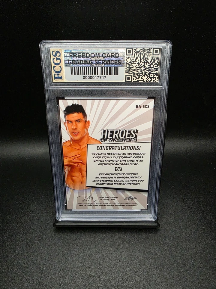EC3 #BA-EC3 (2023) Leaf Heroes of Wrestling Autograph - Graded 10 [FCGS] GEM-MT - Image 2 of 2
