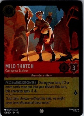 Milo Thatch - Courageous Explorer -108/204 Lorcana: Wilds Unknown (12) FOIL NM