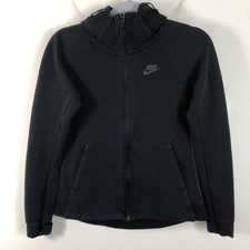 Nike Tech Full Zip Fleece Hoodie Women's Size S Black Sportswear Active