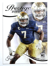 ROOKIE CARD ISAIAH FOSKEY New Orleans Saints 2023 Panini Prestige Card #340. rookie card picture
