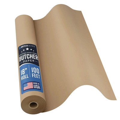 Brown Kraft Butcher Paper Roll - 18 Inch x 100 Feet - USA Made - Food-Grade Pape