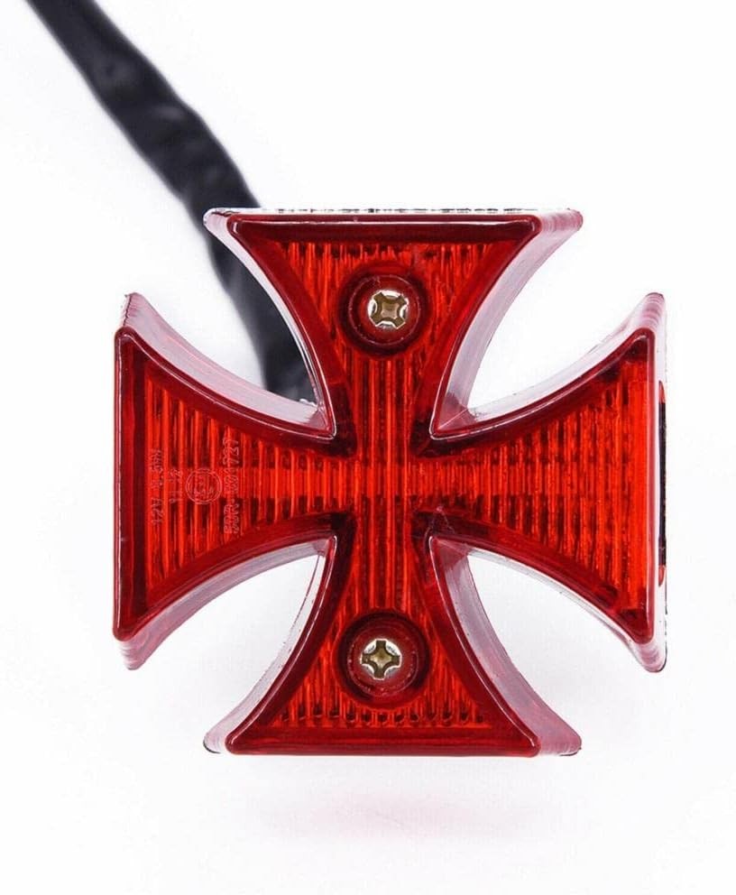 Yctze Cross LED Rear Tail Brake Light, Motorbike Brake Lights ABS DC 12V Univer